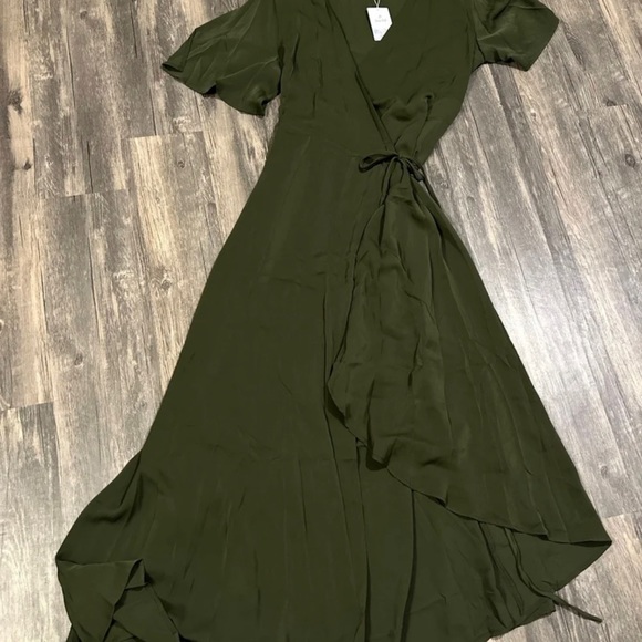 Deep Self Womens V Neck Short Sleeve Split Wrap Maxi Dress Waist - Picture 8 of 10